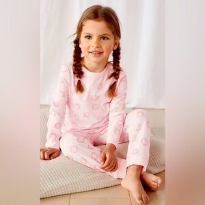 ⭐️The Little White Company girl’s pink lion print pajamas Age 11-12 NWOT